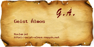 Geist Álmos névjegykártya